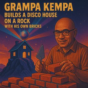 Grampa Kempa builds a disco house on a rock with his own bricks